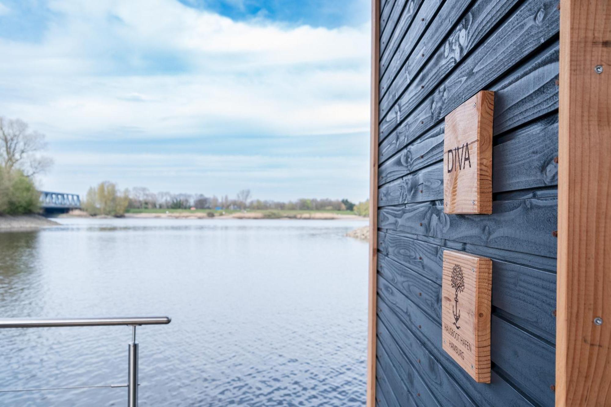 Komfort-Hausboot Diva Mit Kamin Hamburg-Harburg Buitenkant foto